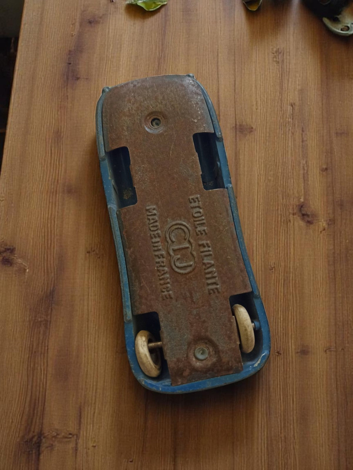 Voiture Étoile Filante CIJ vintage métal bleue, miniature ancienne jouet