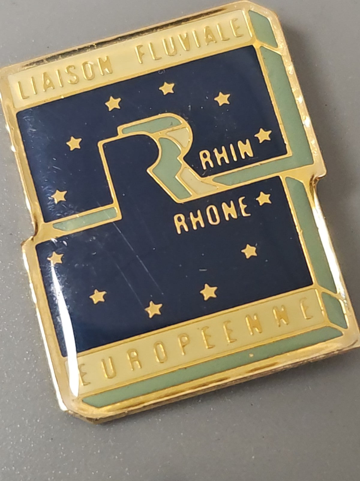 Vintage River Link enamel pin, vintage river transport collector's badge