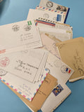 Lot anciennes lettres oblitérées philatélie, cachets France, timbres variés