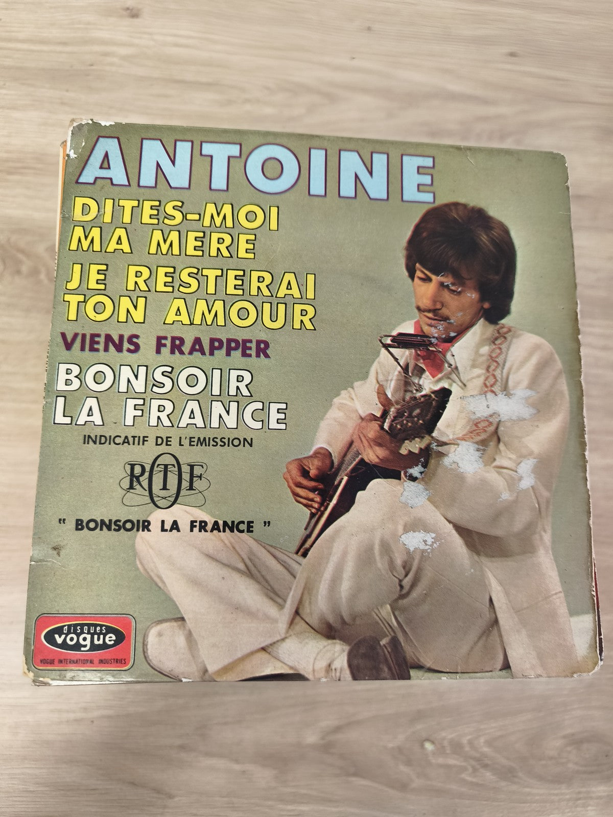 Vinyle 45 tours vintage Antoine ? Dites-moi ma mère, Bonsoir la France, pochette