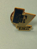 Vintage pin's Thivoyon Bureau logo TB bleu doré collection publicité