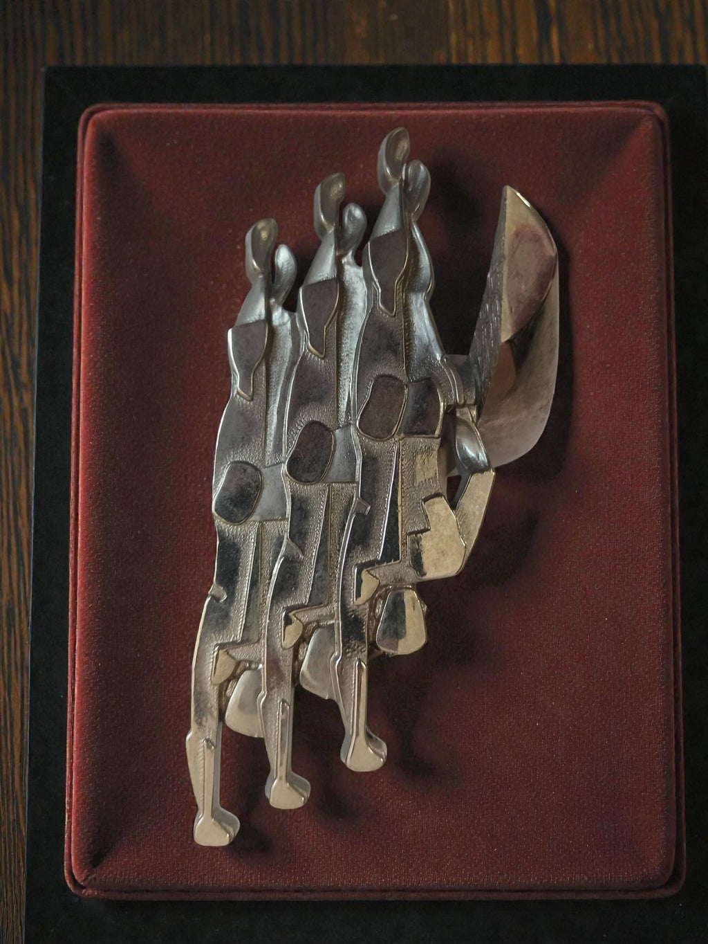 Sculpture murale signée Stéphane Gérard vintage art abstrait métal ancien déco