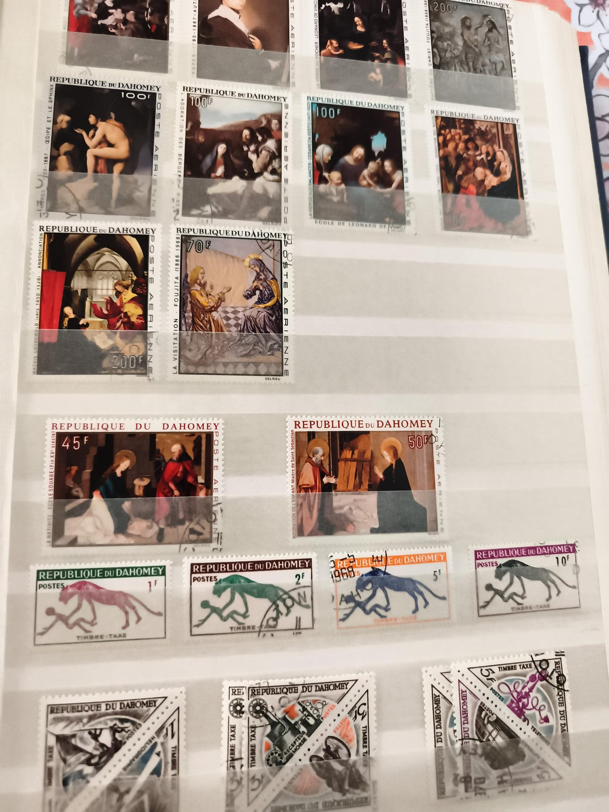 Timbres anciens Dahomey République, Poste Aérienne, Taxe, lot thématique