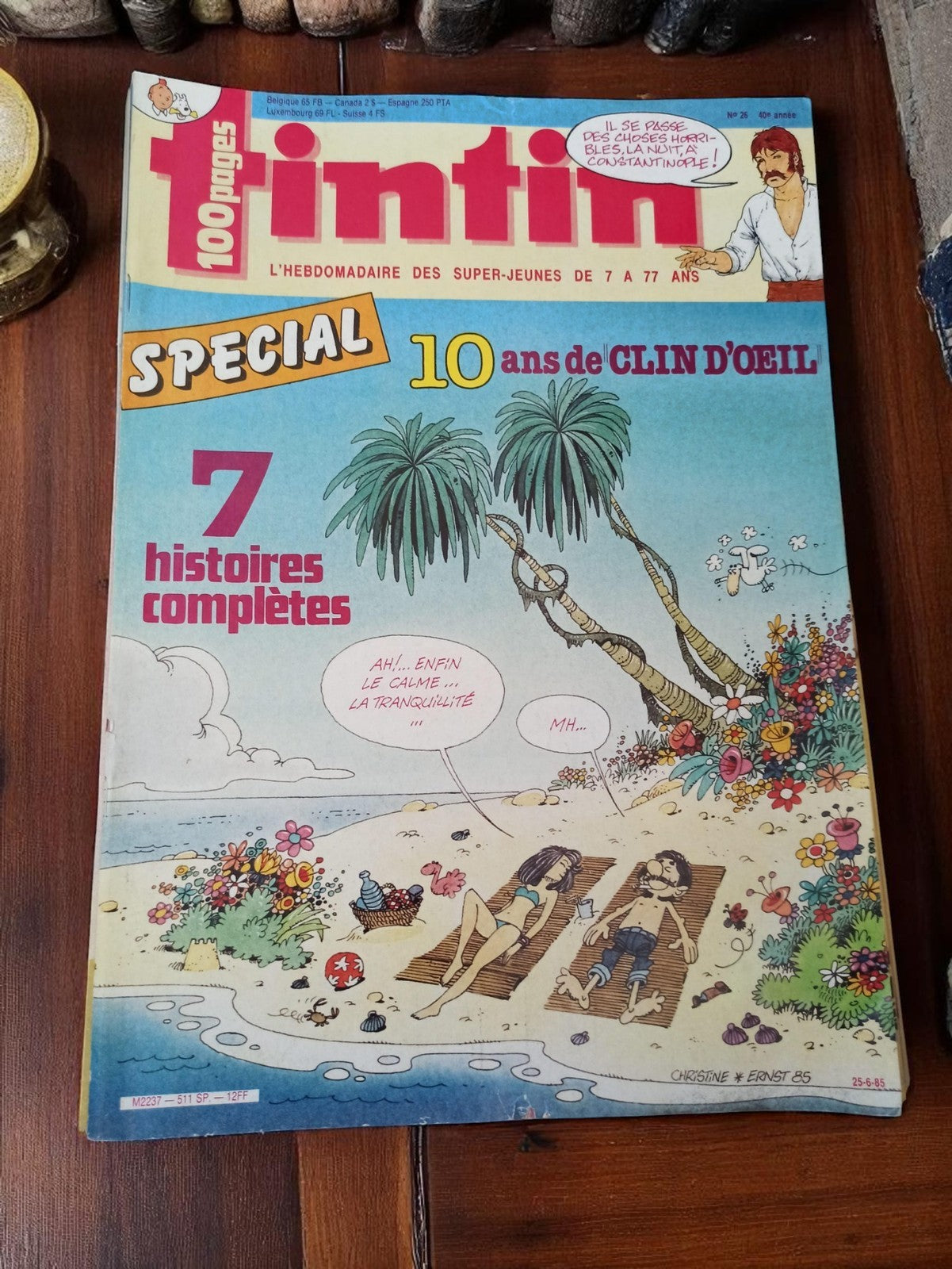 Magazine Tintin vintage spécial 10 ans clin d'œil 1985 rétro BD ancien