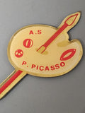 Vintage pin's ancien AS Picasso rare collection rétro badge broche club football