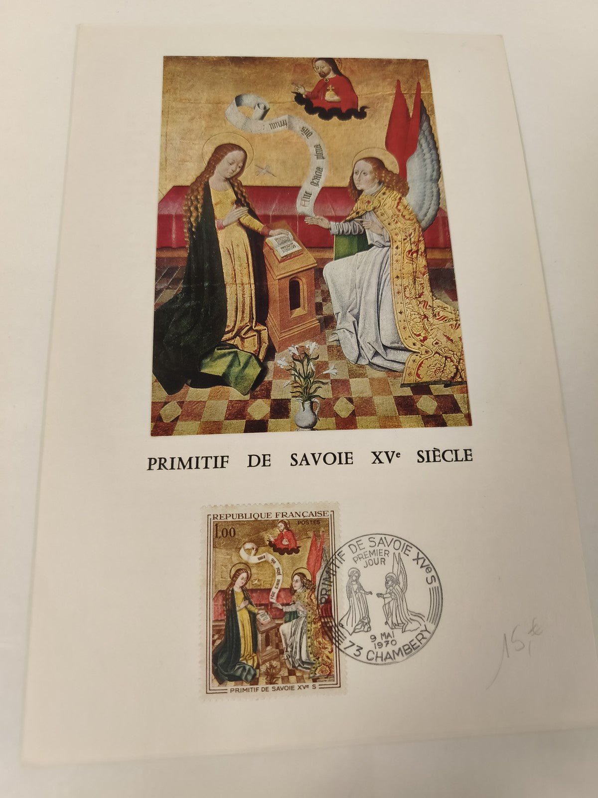 Timbre France Primitif de Savoie XVe Année 1970 oblitéré, carte illustrée