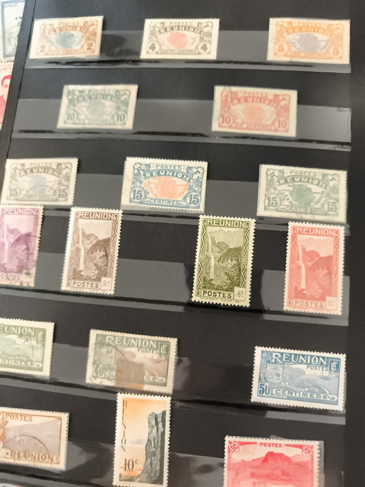 Timbres poste Réunion anciens, lot philatélie, colonies françaises, oblitérés/mi