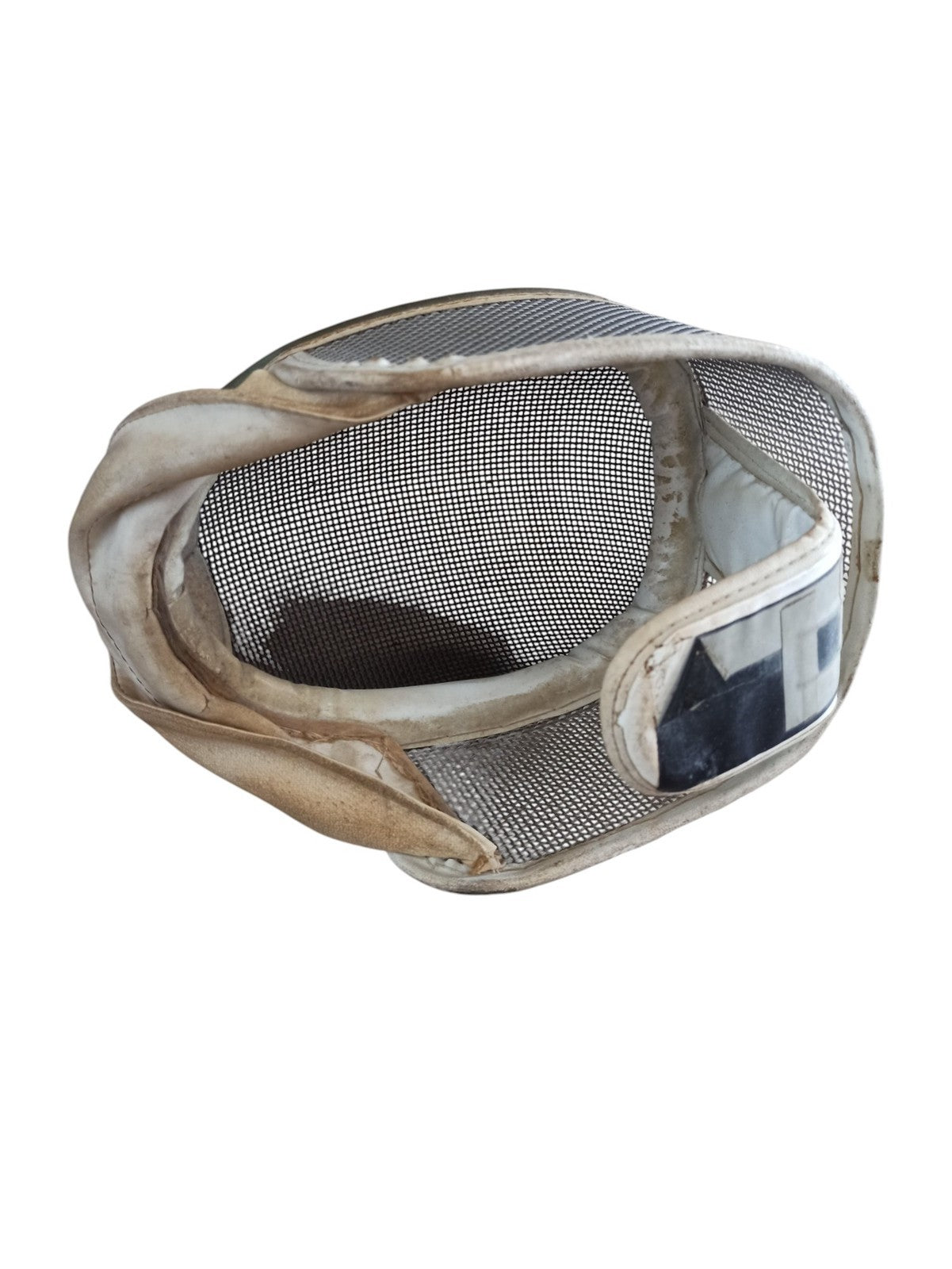 Masque d’escrime vintage grillagé, finition métal, années 60-70, ancien