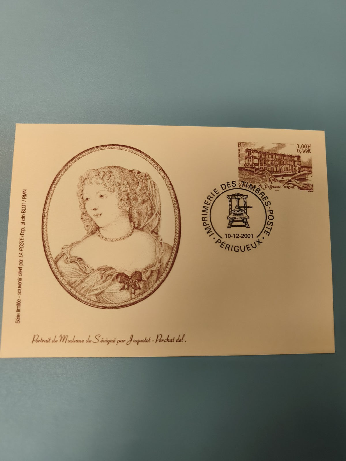 Enveloppe vintage philatélie Madame de Sévigné, oblitération 2001, série limitée