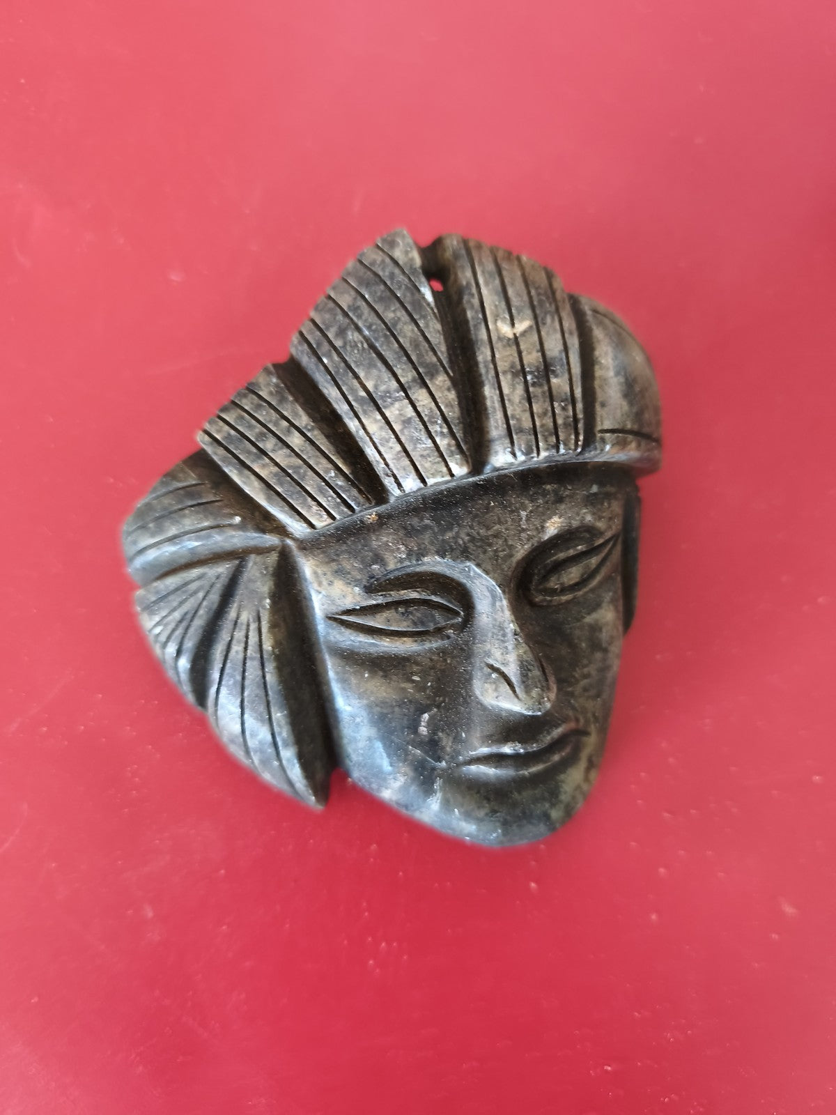 Vintage ancient Asian natural stone sculpture, decorative art object