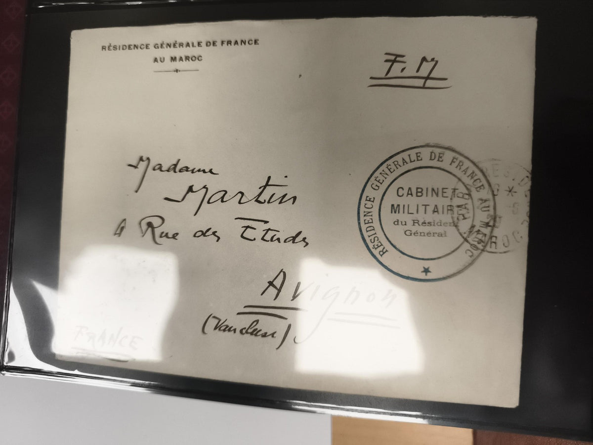 Lettre Résidence Générale de France Maroc cachet Cabinet Militaire Avignon phila