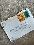 Lettre affranchie Algérie timbres animaux arbre, enveloppe avion philatélie
