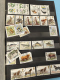Lot anciens timbres oblitérés Angleterre faune flore chevaux collection vintage