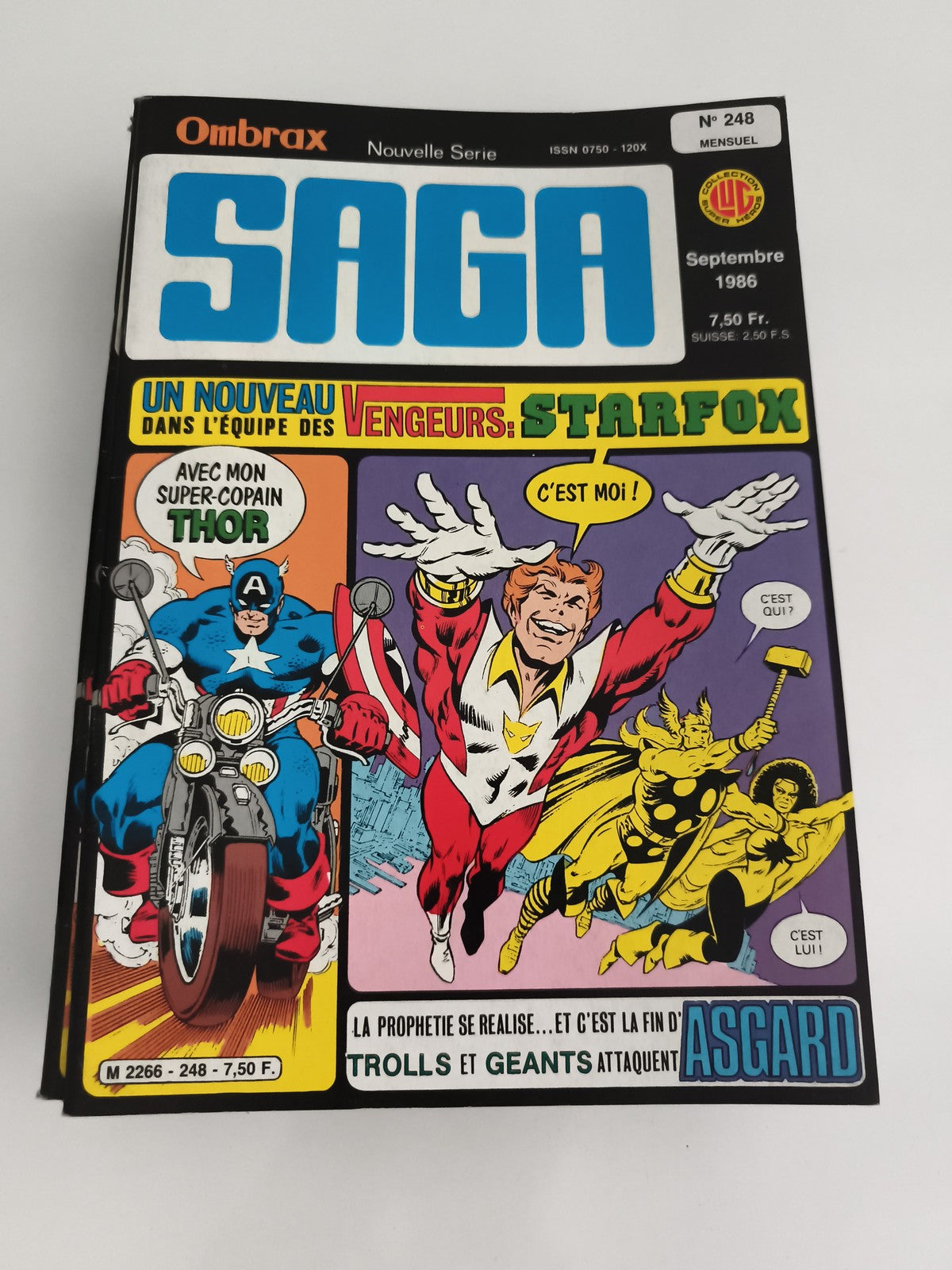 Comic Ombrrax Saga n°248 septembre 1986 Avengers Starfox Thor Marvel ancien