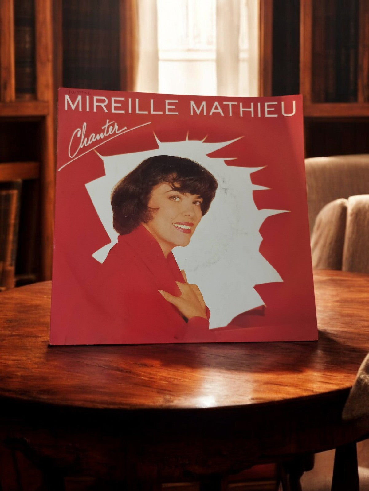 Vinyle ancien Mireille Mathieu Chanter rétro disque 33 tours vintage