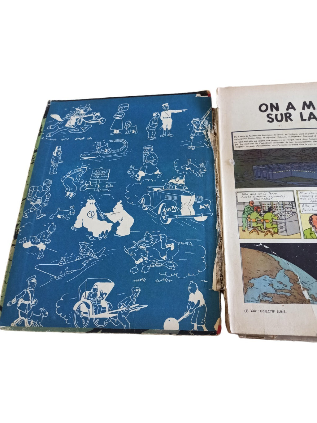 BD Tintin On a marché sur la Lune Casterman 1954 ancienne édition rare