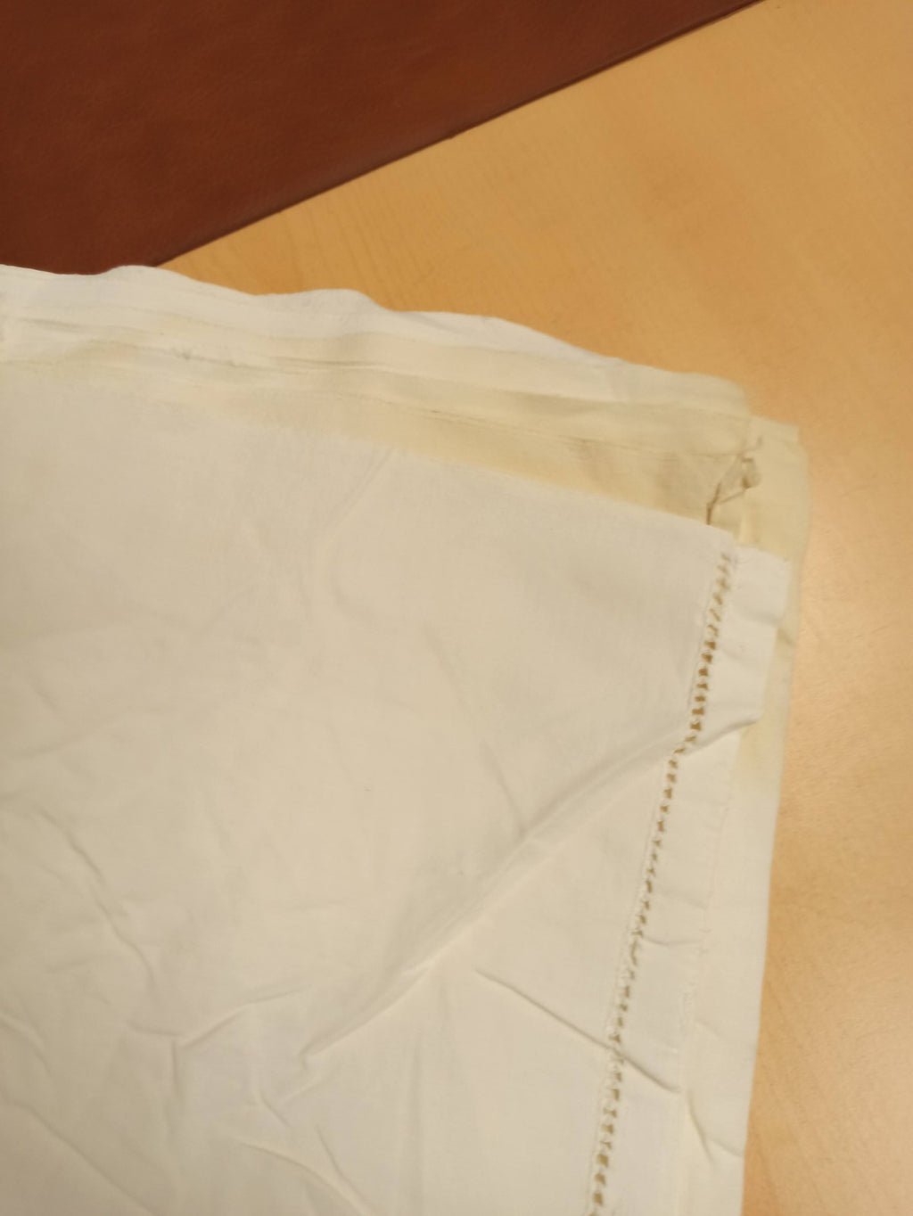Drap de lit ancien brodé ancre fin XIXe vintage rétro collection linge Ancienne