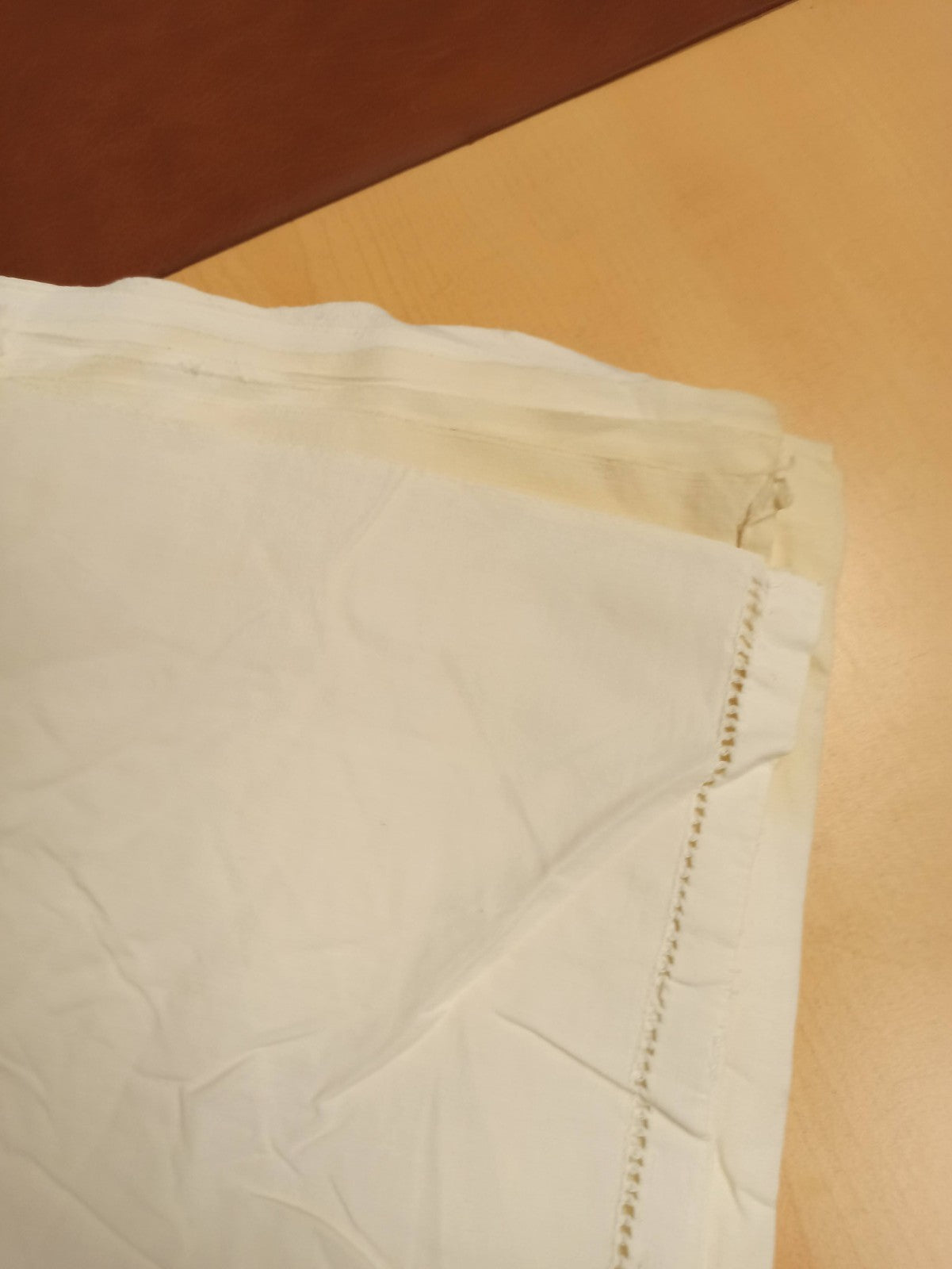 Drap de lit ancien brodé ancre fin XIXe vintage rétro collection linge Ancienne