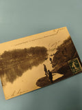 Ancienne carte postale animée Levallois-Perret Île de la Grande-Jatte vintage