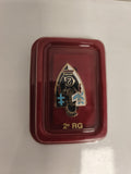 Insigne militaire 2e RG ancien, blason émaillé, vintage armée française