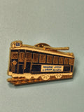 Pin's vintage tramway mairie Marseille bleu doré ancien collection rare