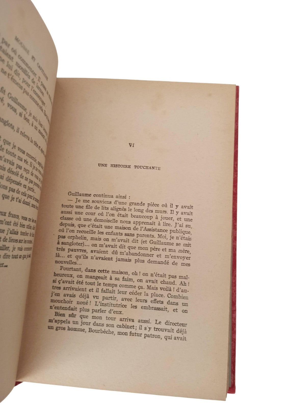 Livre ancien Mousse et Capitaine A. Hacque reliure rouge or Gedalge vintage