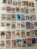 Lot de timbres USA oblitérés thématiques multicolores ? divers motifs et formats