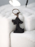 Porte-clés ancien chien noir vintage rétro publicitaire rare silhouette