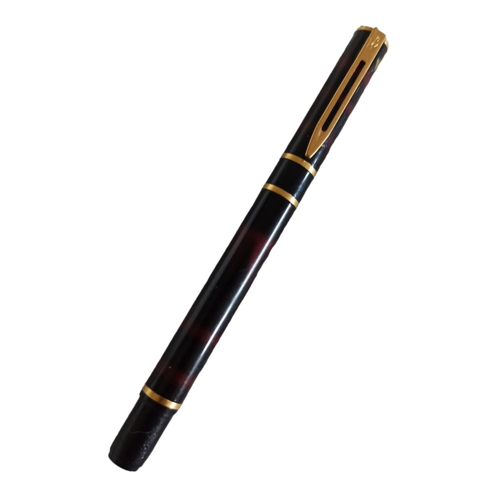 Stylo plume Waterman vintage, finition marbrée et attributs dorés