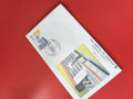 Enveloppe philatélie oblitérée, illustration couleur, cachet postal visible