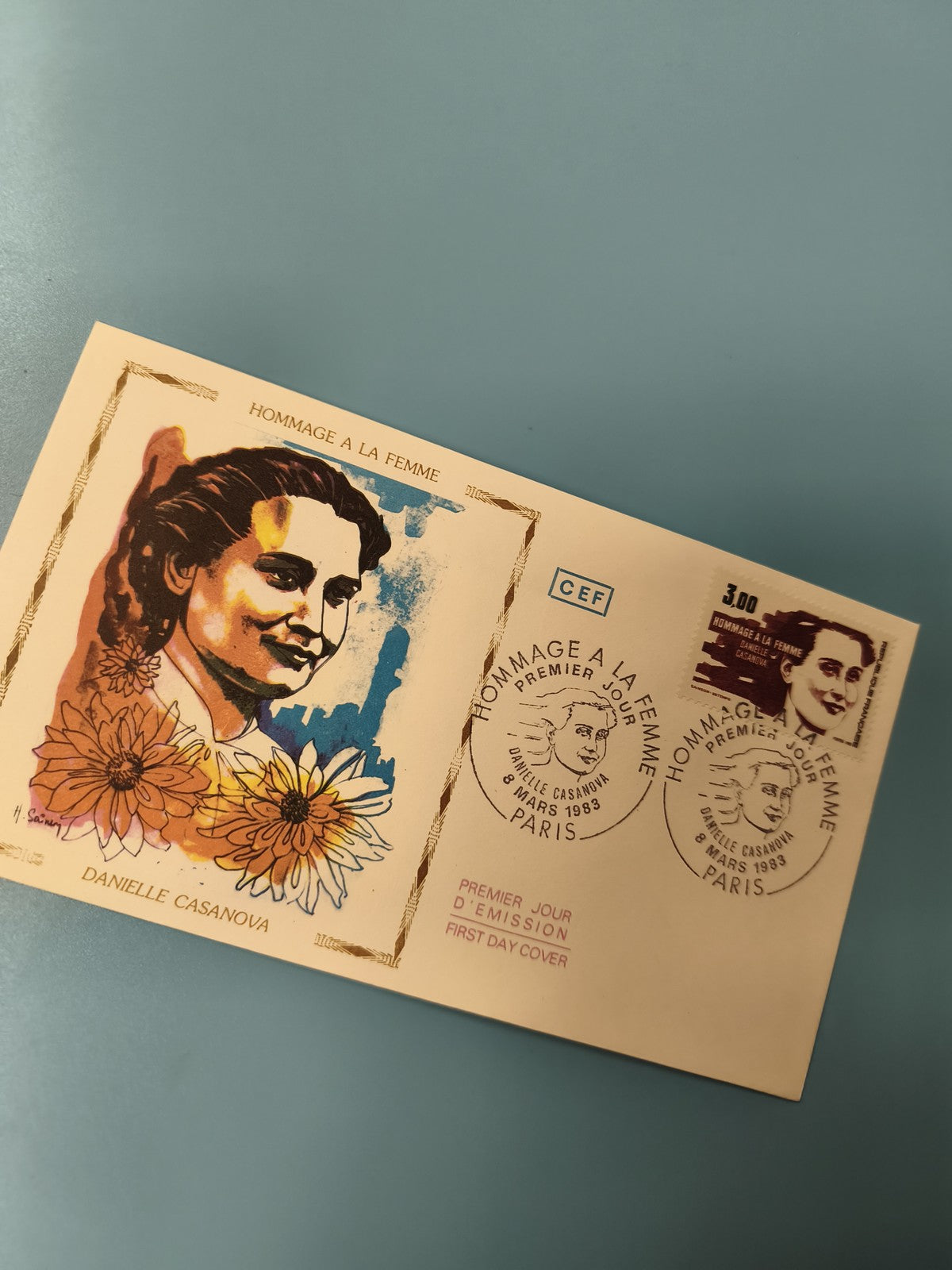 Enveloppe FDC Hommage à la Femme Danielle Casanova timbre 1983 Paris