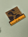 Vintage pin's Castorama logo ancien jaune bleu collection badge rétro (Ref 18)