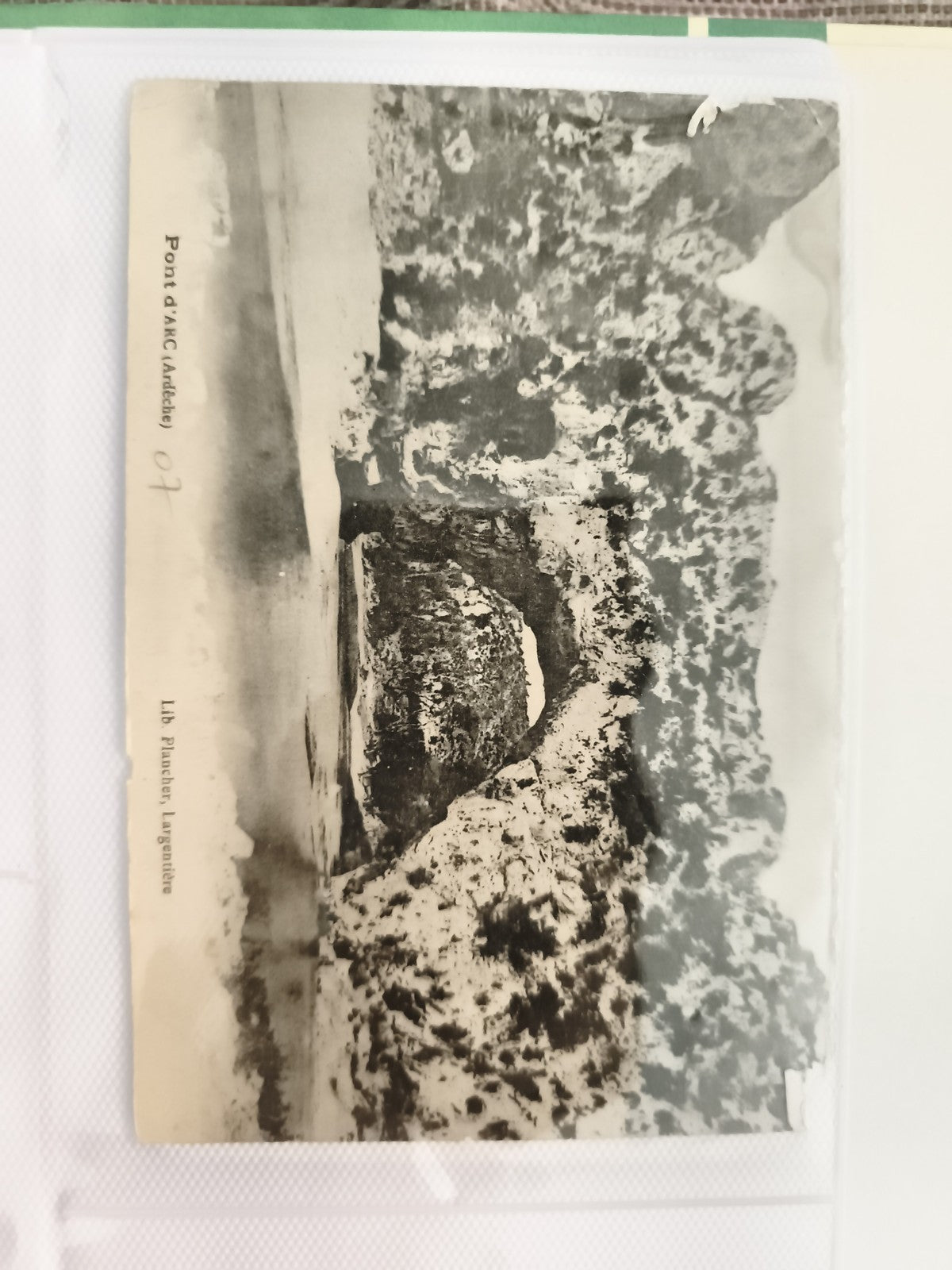 Carte postale ancienne Pont d'Arc Ardèche photo vintage CPA Litho Flaucher
