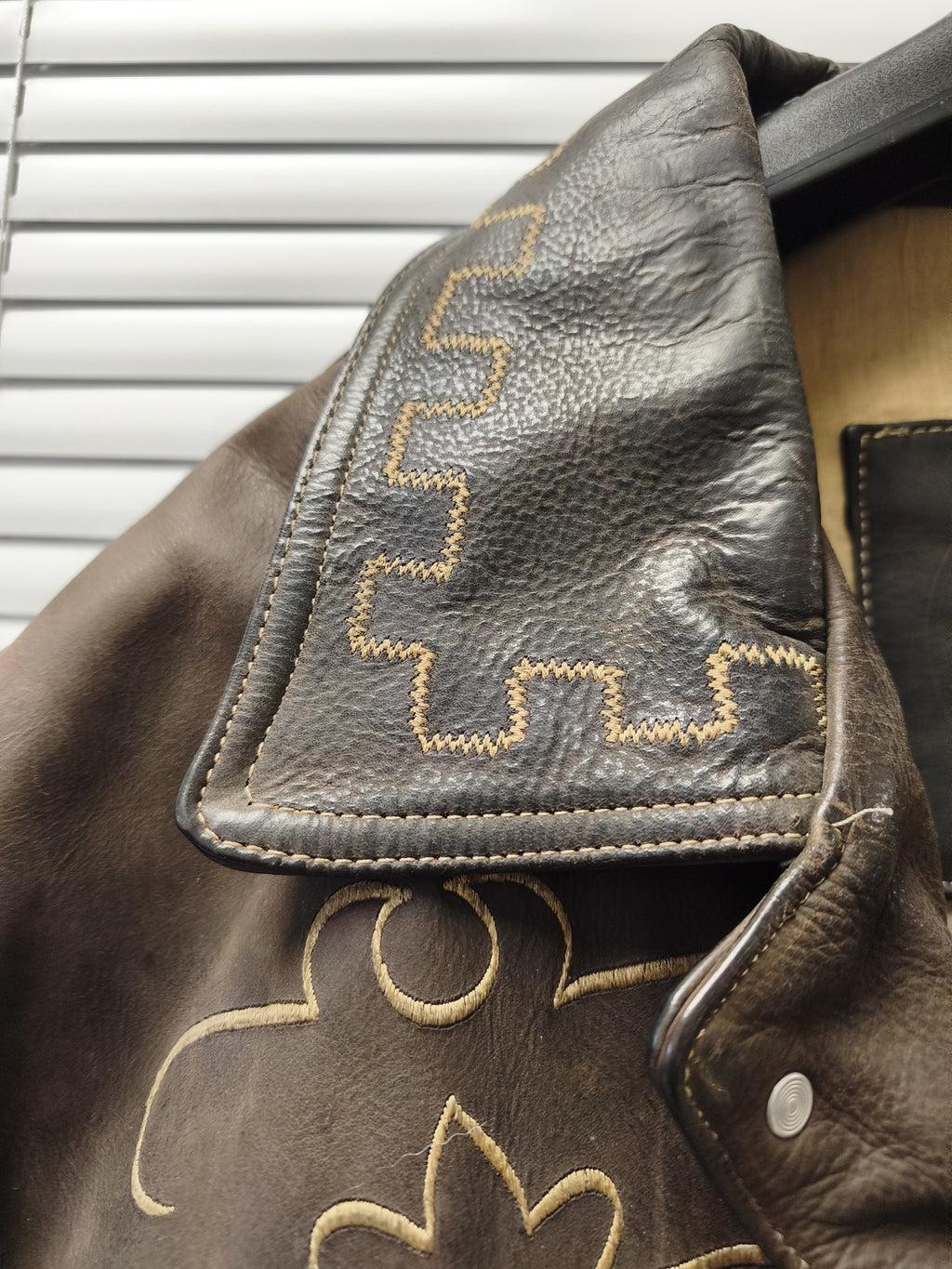 Veste blouson cuir vintage XXL ancien homme Leather Garment rétro collection