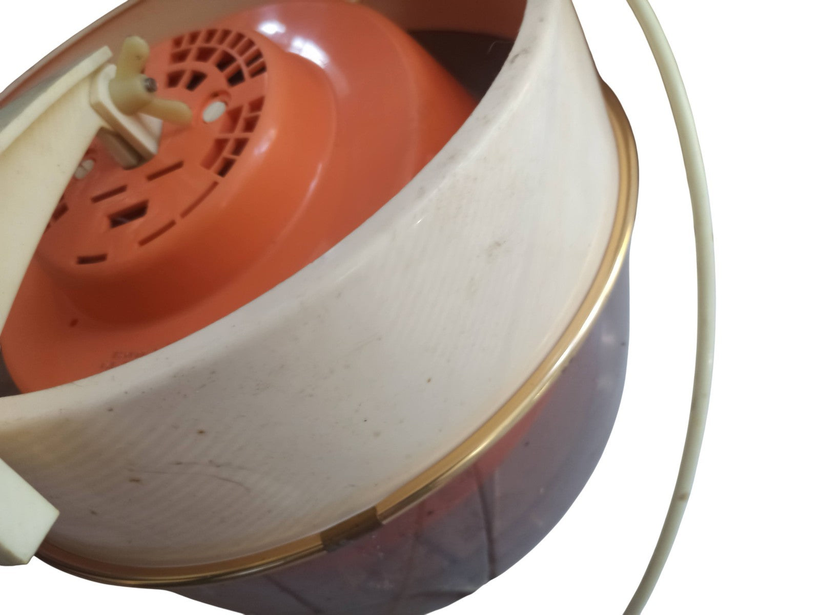 Casque sèche-cheveux vintage Calor Multi-Matic rétro coiffeur orange années 70