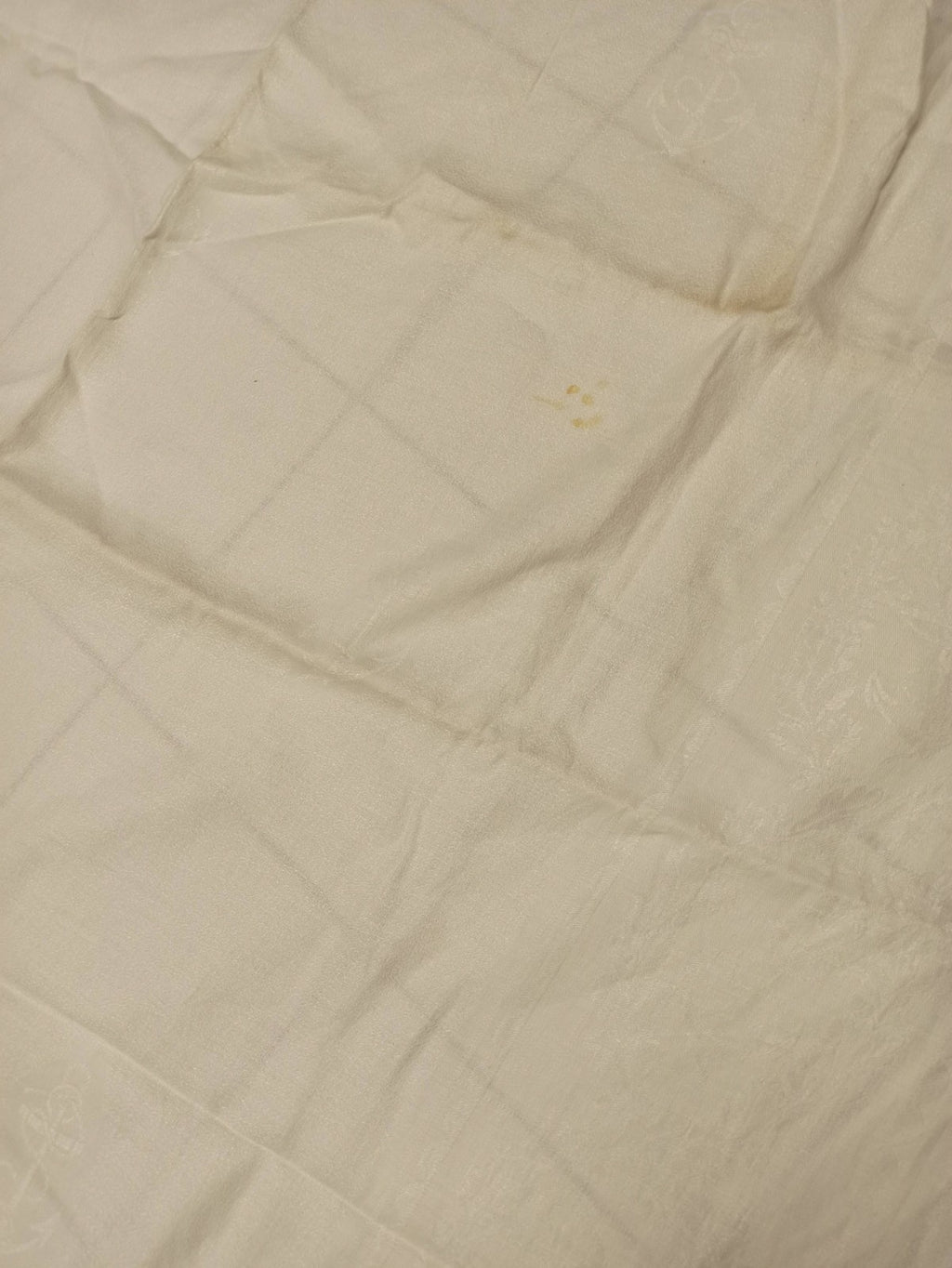 Rare drap de lit ancien brodé ancre marine fin XIXe vintage rétro collection