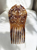Peigne ancien bakélite écaille, grand format, style Art Nouveau rétro vintage