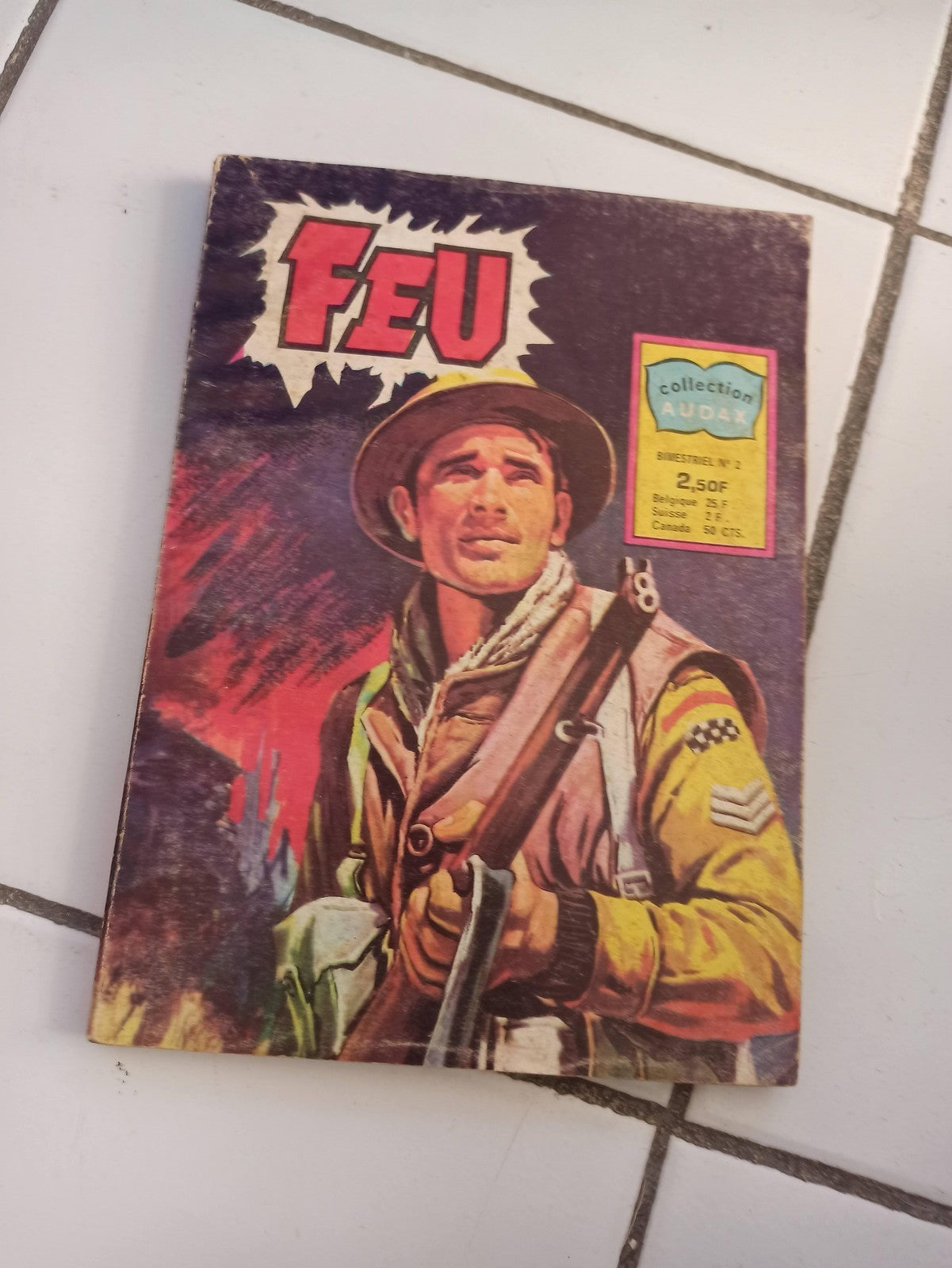Bande dessinée FEU n°2 Collection Audax ancien vintage guerre illustré