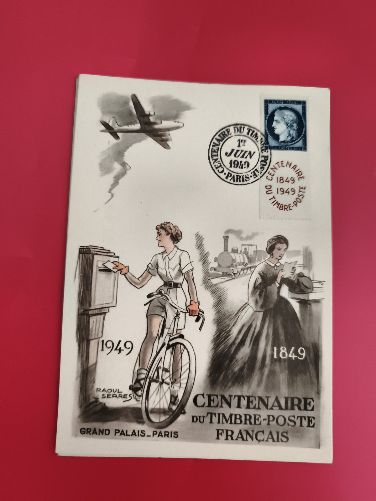 Carte commémorative Centenaire Timbre-Poste 1949 Grand Palais Paris philatélie
