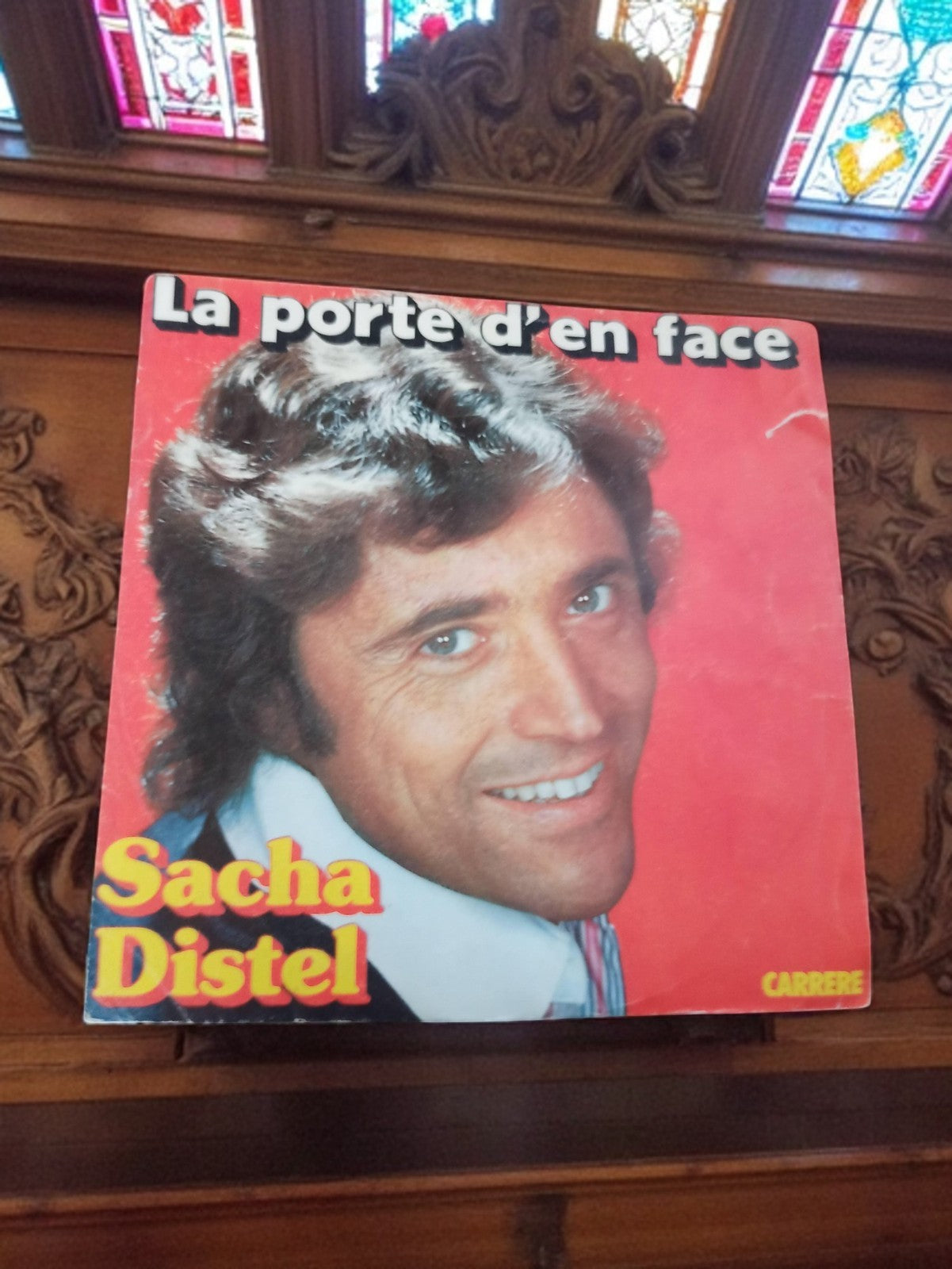 Vinyle 45 tours Sacha Distel La porte d’en face vintage Carrere pochette