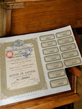 Action au porteur ancienne Société de Charbonnages 1920s certificat capital
