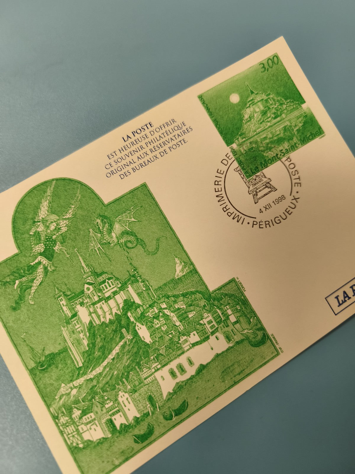 Ancienne enveloppe FDC Mont Saint-Michel 1998 timbre premier jour philatélie