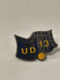 Pin's rétro UD 13 ancien, badge vintage collection, accessoire original d'occasi