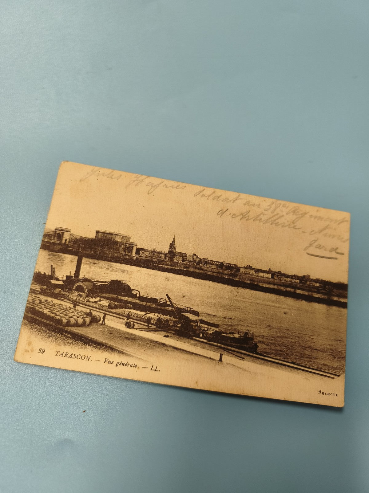 Ancienne carte postale animée Tarascon vue générale LL vintage (Ref 2)