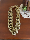 Bracelet vintage gros maillons dorés rétro, chaîne fantaisie années 70