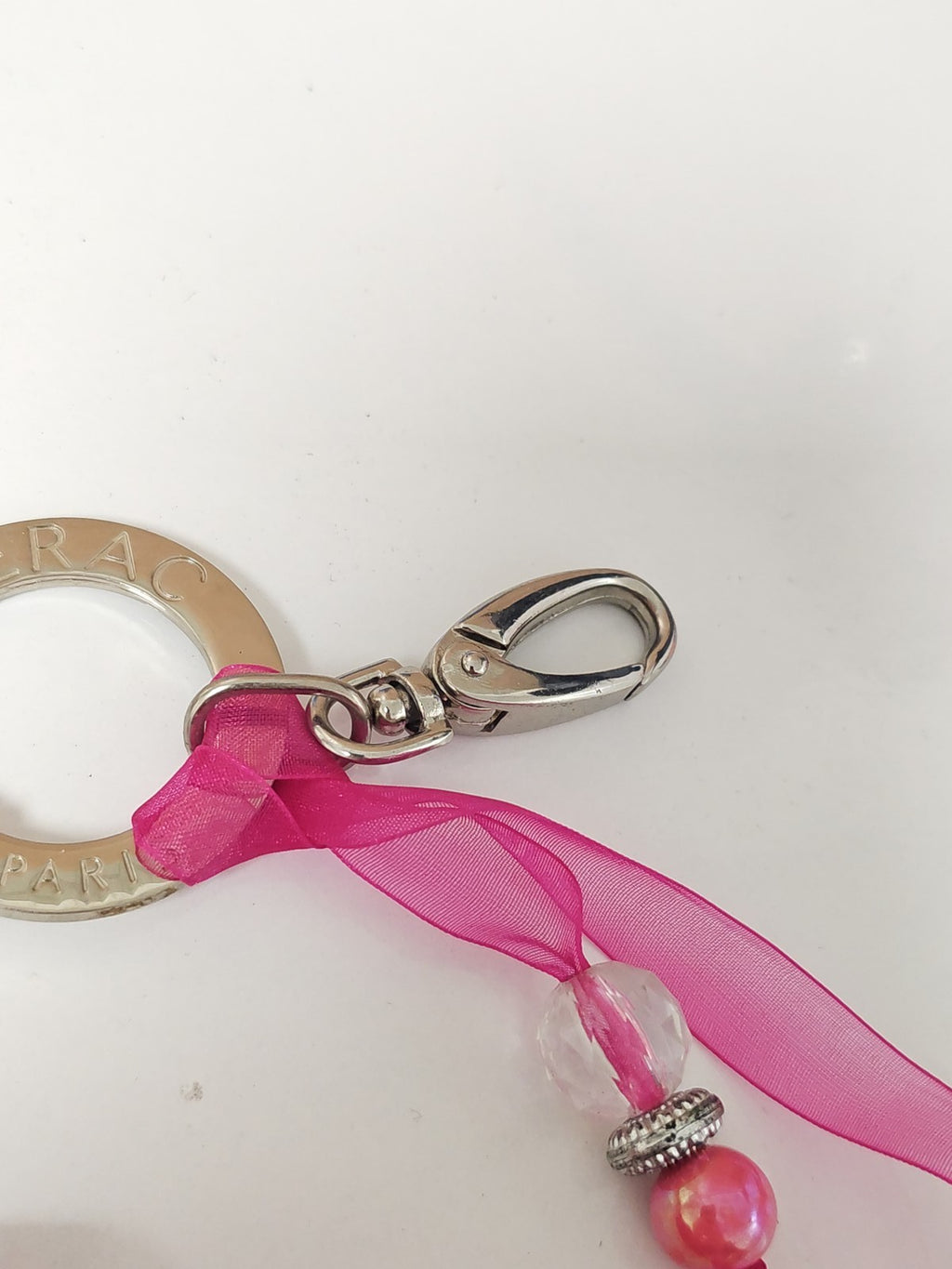 Vintage Lierac Paris keyring, retro advertising collectible from France