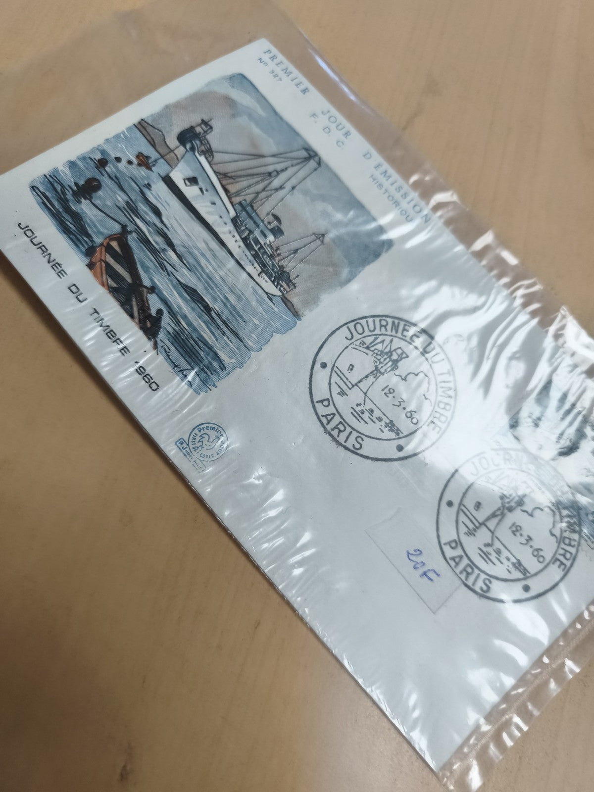 Enveloppe Premier Jour timbre bateau Paris 1960 philatélie cachet FDC