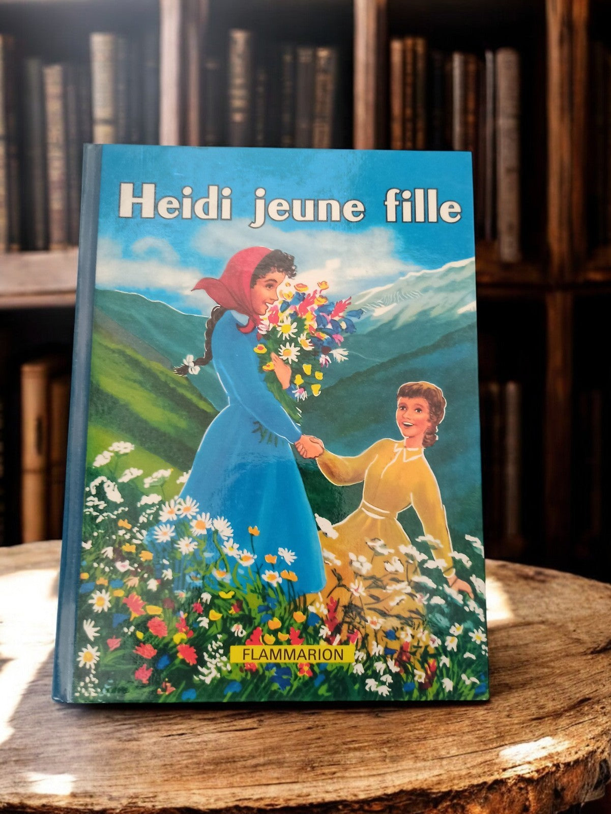 Livre ancien Heidi jeune fille Flammarion, couverture illustrée vintage rétro