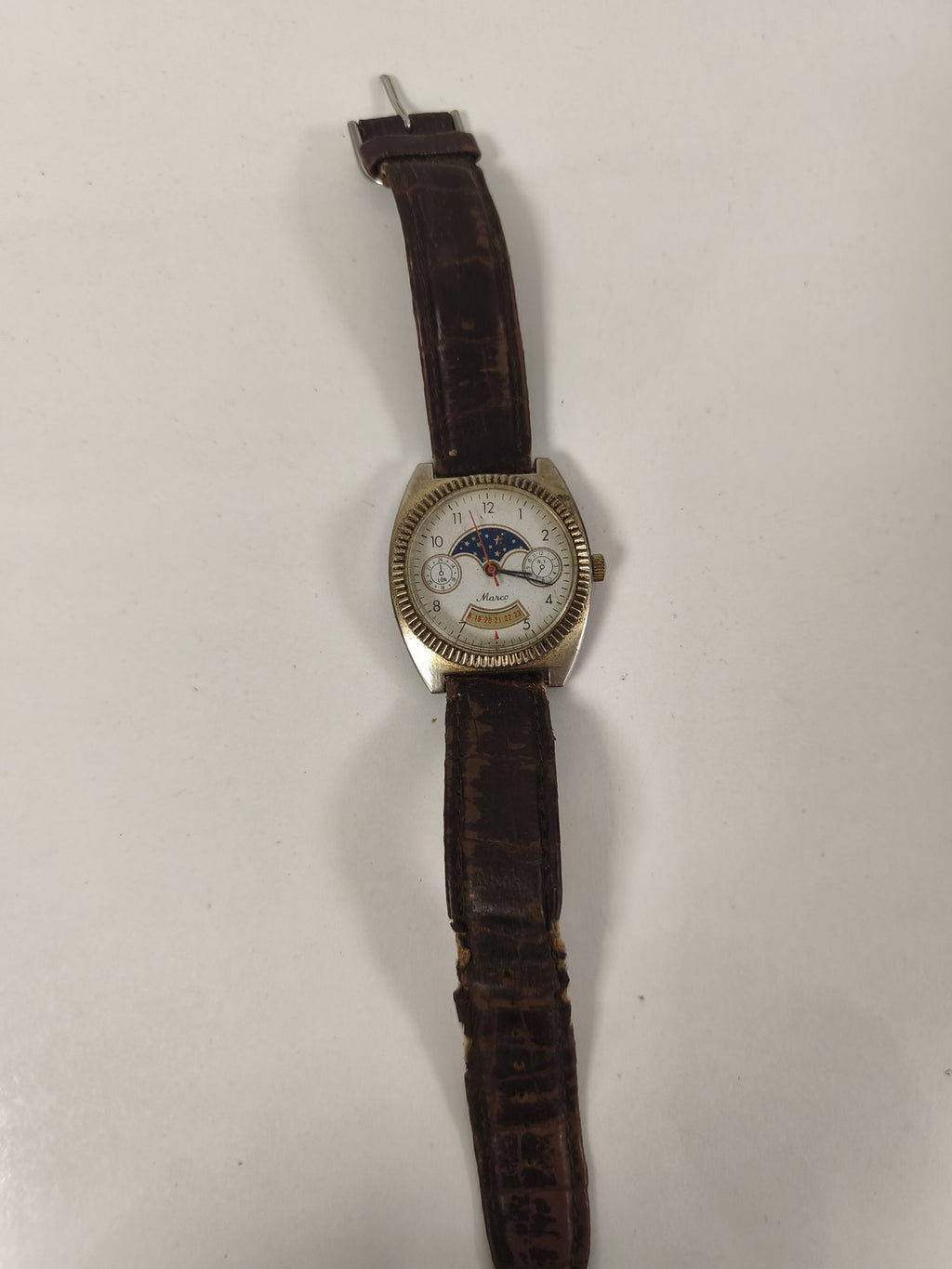 Montre homme mécanique vintage Marco ancienne, montre-bracelet rétro collection