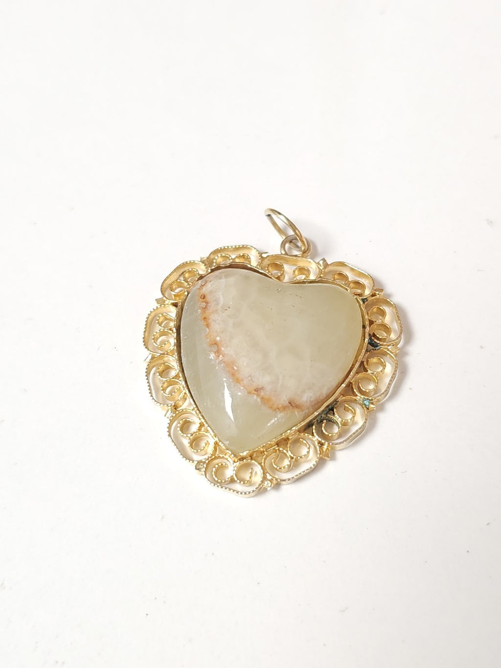 Vintage pendentif ancien, grande taille avec pierre onyx noire, bijou rétro uniq